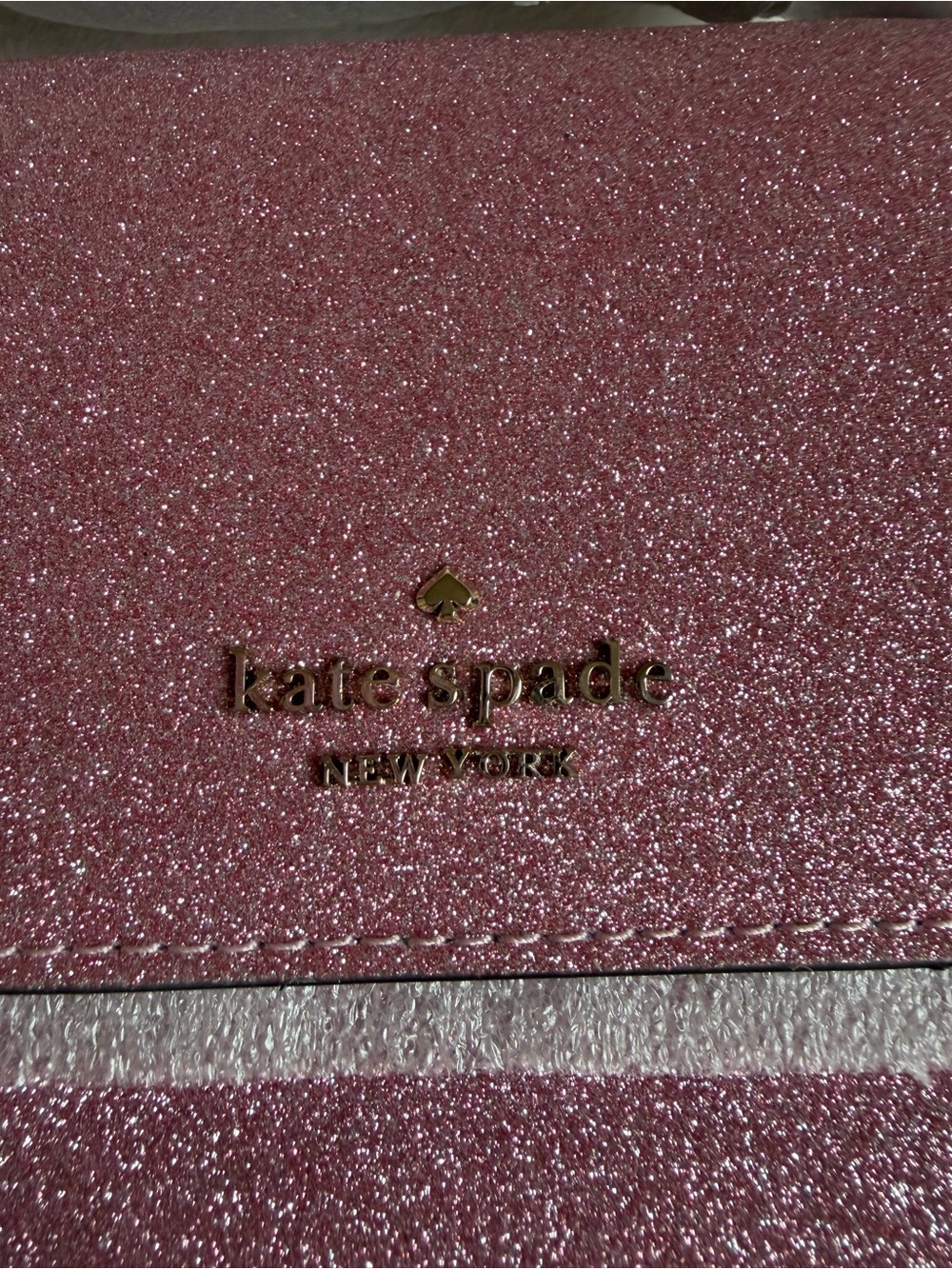 Kate Spade Lola Pink Glitter Crossbody Phone Bag - Picture 7 of 8